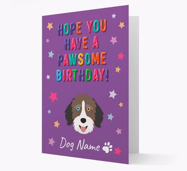 Personalised Card 'Hope You Have A Pawesome Birthday' with {breedCommonName} Icon